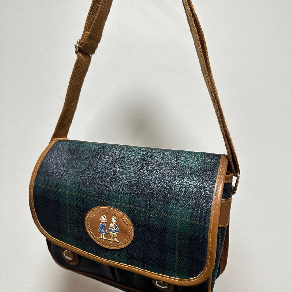 Japanese vintage Plaid Crossbody Bag